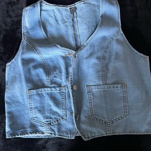 SHEIN Light Blue Denim Top